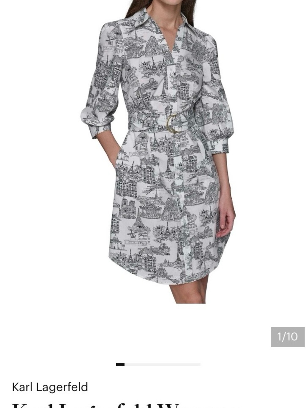 Karl Lagerfeld “Paris” themed shirt dress
